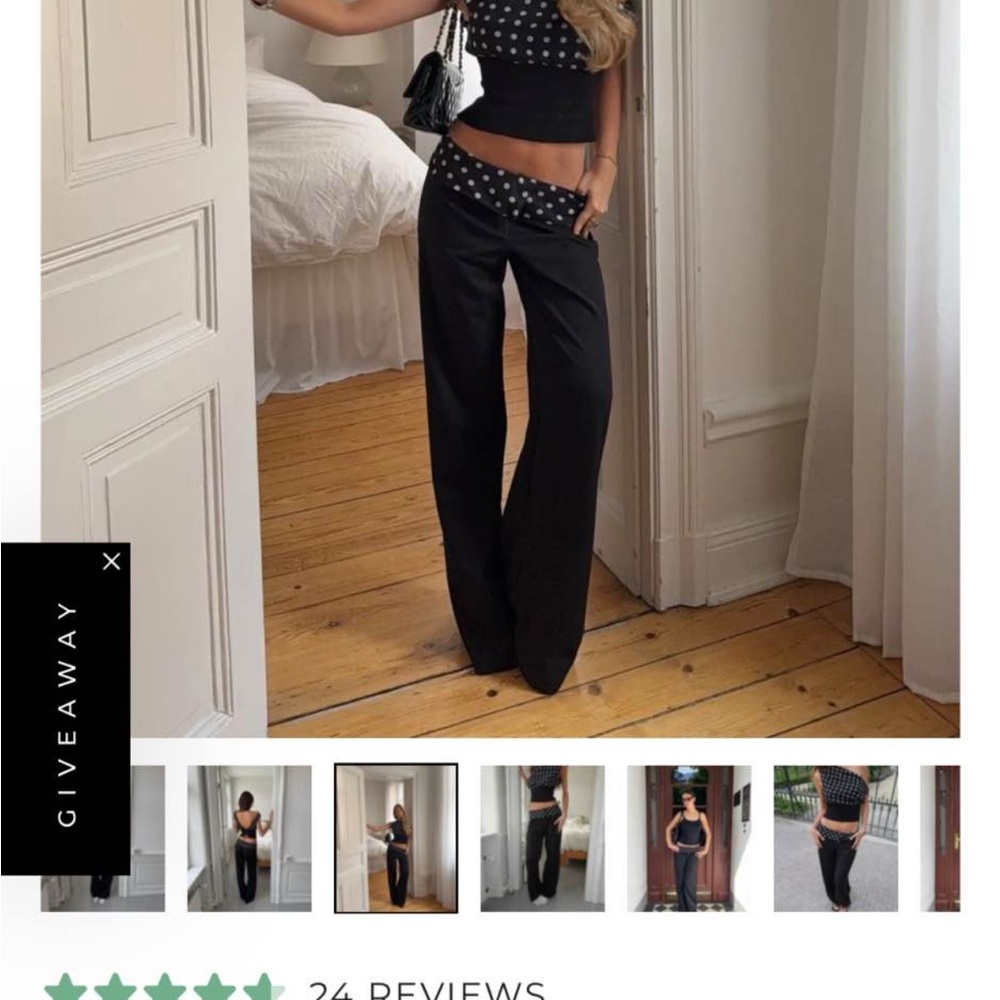 Chic Black Wide Leg Women's Pants